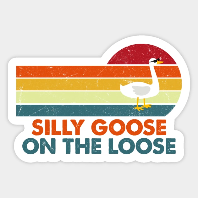 Silly Goose On The Loose Sticker by Barang Alus